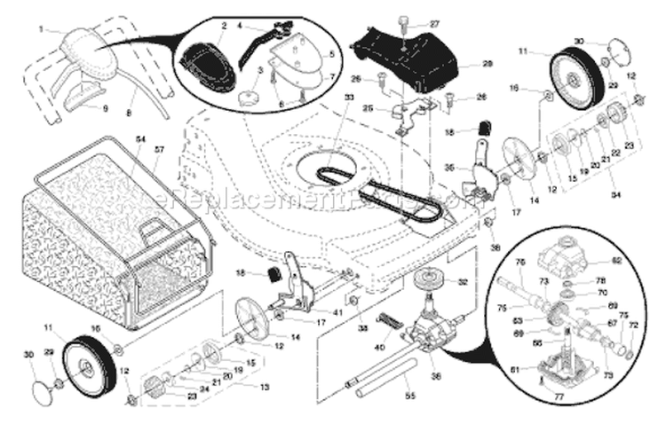 Page A Diagram and Parts List for 6522SL 6522 SL 96143000800 -2005-09 Husqvarna Lawn Mower