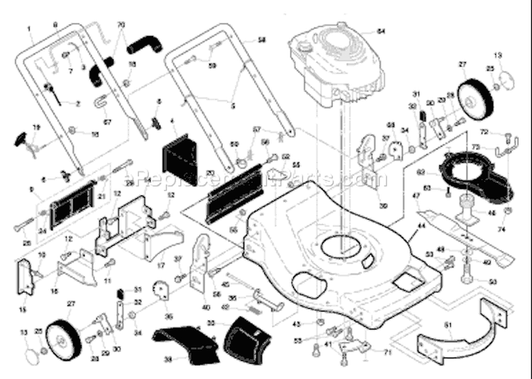 Page B Diagram and Parts List for 6522SL 6522 SL 96143000802 -2005-02 Husqvarna Lawn Mower