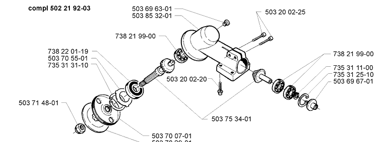Head Assembly Diagram and Parts List for 225 (Lite)(106252061)(1998-12) Husqvarna Trimmer