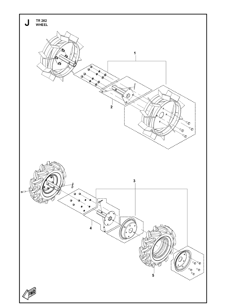 Wheel Diagram and Parts List for TR262 (970448501)(2020-07) Husqvarna Cultivator