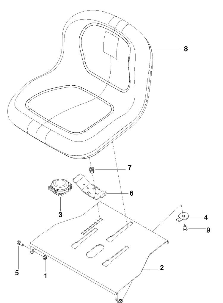 Seat Diagram and Parts List for RZ4219BF (966582201)(2010-03) Husqvarna Lawn Mower