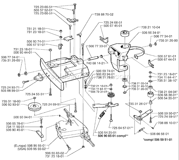Page Q Diagram and Parts List for RIDER970 1998-01 Husqvarna Lawn Tractor