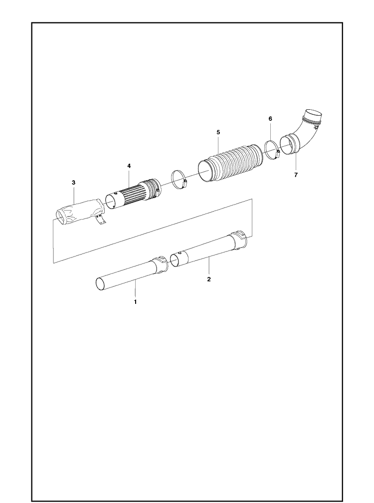 Tube 2 Diagram and Parts List for 356BT  Husqvarna Leaf Blower / Vacuum