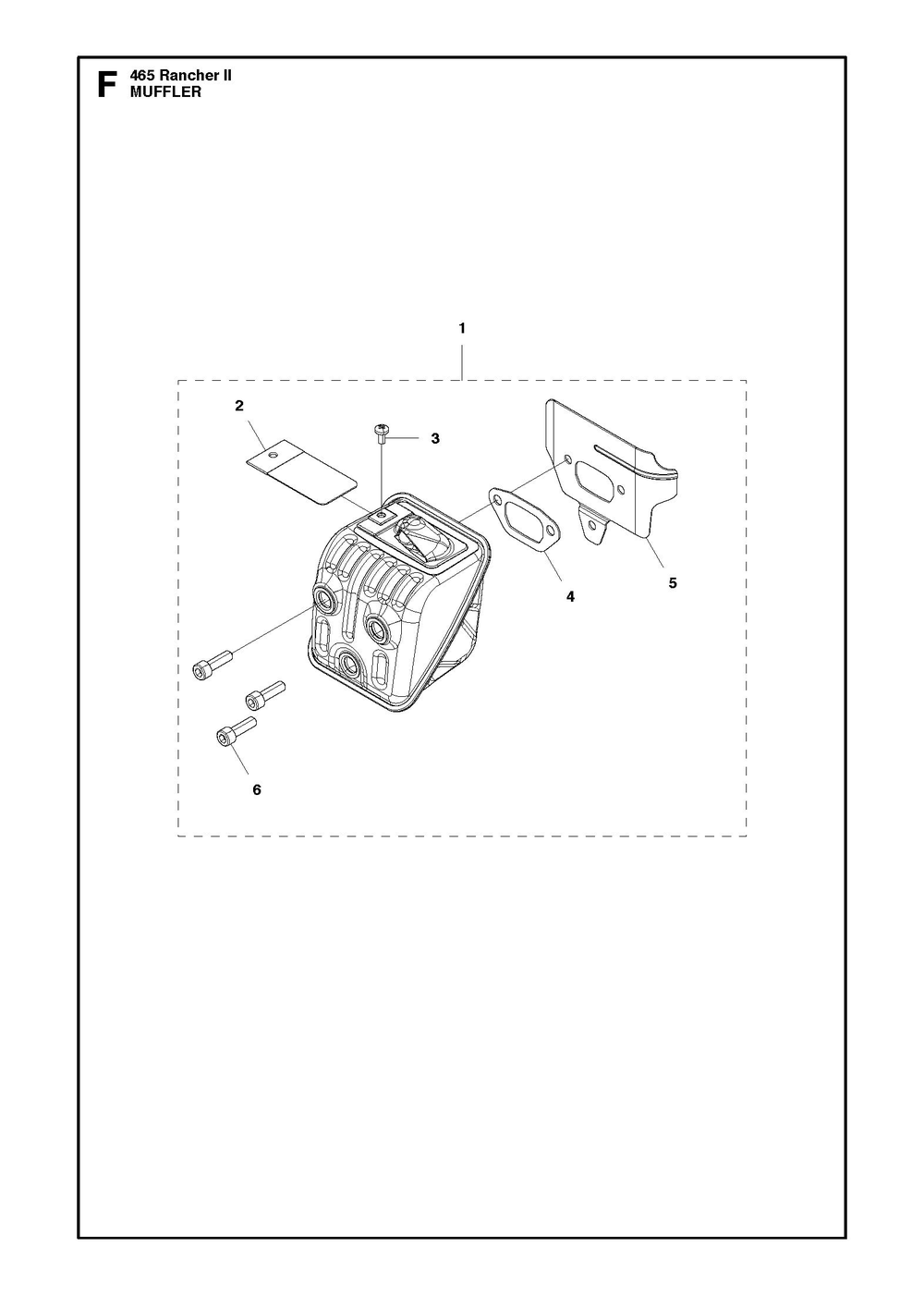 Muffler Diagram and Parts List for 465RANCHER  Husqvarna Chainsaw