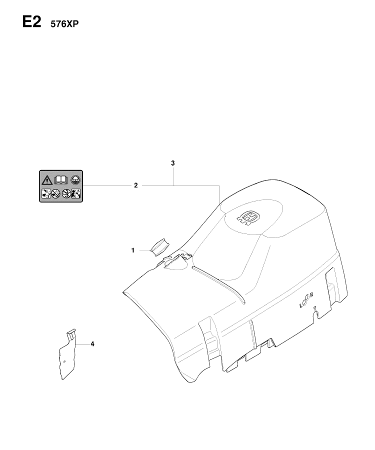 Cylinder Cover Diagram and Parts List for 576XP-576XPEPA 20083100001-20100100000 Husqvarna Chainsaw