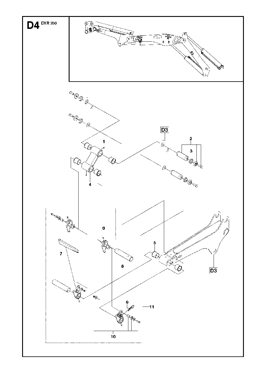 Tools Diagram and Parts List for DXR250 (11)(2010-09) Husqvarna Demolition Hammer