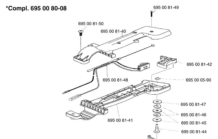Throttle Assembly Diagram and Parts List for 125BT 2003-07 Husqvarna Leaf Blower / Vacuum