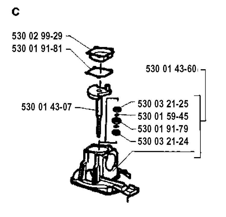 Crankshaft Diagram and Parts List for 18H 19920900001-19941400000 Husqvarna Hedge Trimmer