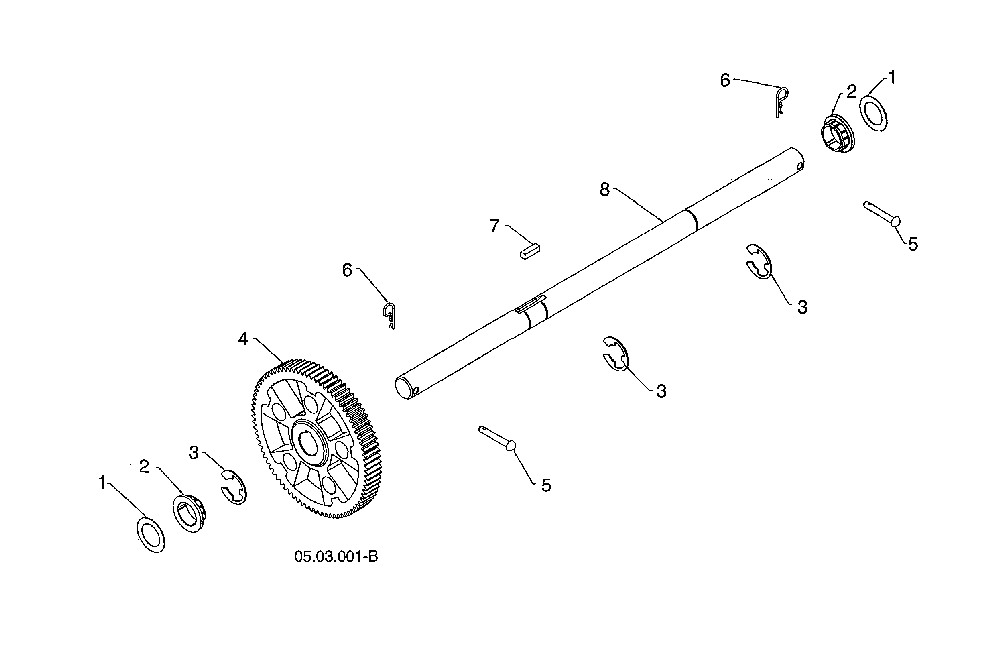 Gear/axle shaft Diagram and Parts List for 96193009603  Husqvarna Snow Blower