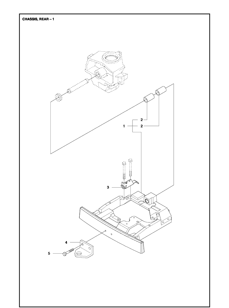Chassis Rear Diagram and Parts List for R216T AWD Husqvarna Lawn Mower