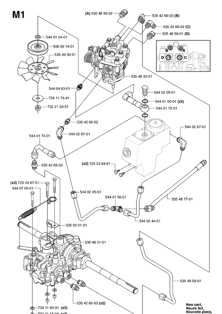 Transmission Diagram and Parts List for PR18AWD (965095001)(2007-03) Husqvarna Lawn Mower