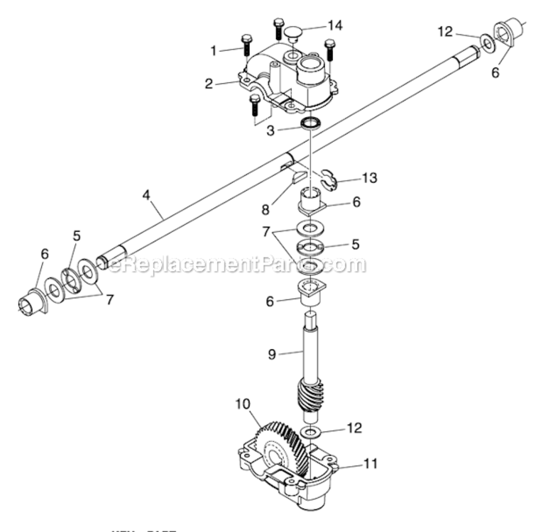 Gear_Case_Assembly Diagram and Parts List for 65RSW21HVA  Husqvarna Lawn Mower