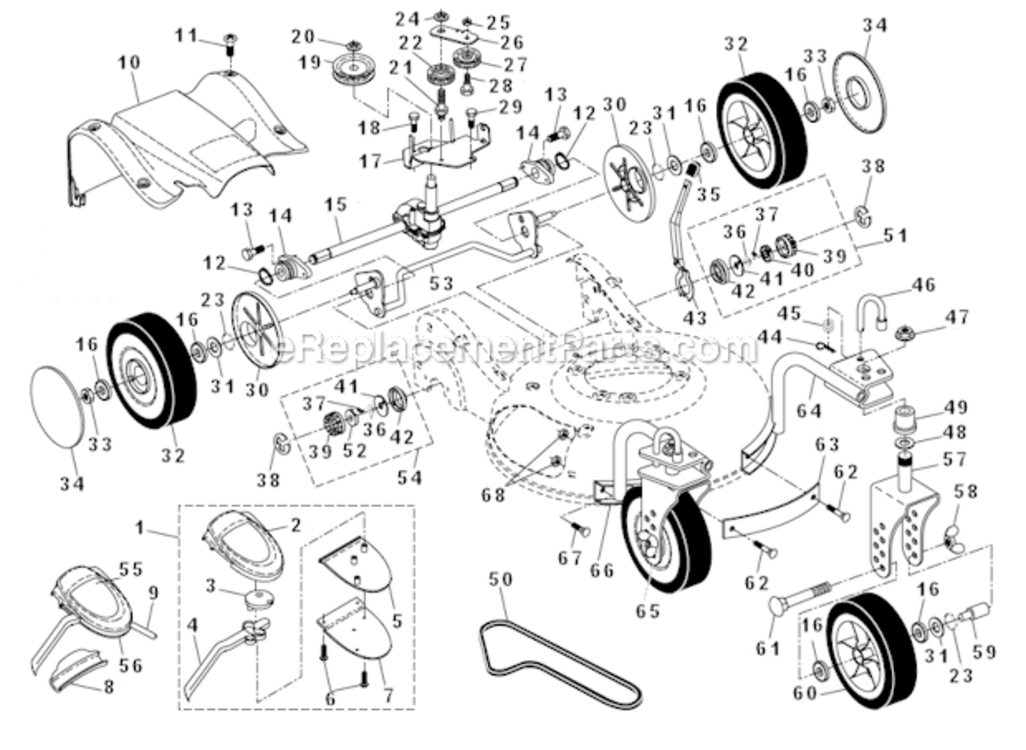 Page C Diagram and Parts List for 65RSW21HVA  Husqvarna Lawn Mower