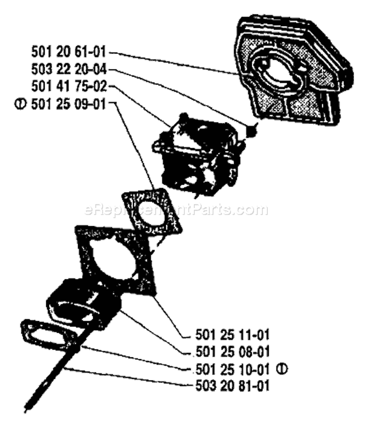Page A Diagram and Parts List for 65 1981-10 Husqvarna Chainsaw