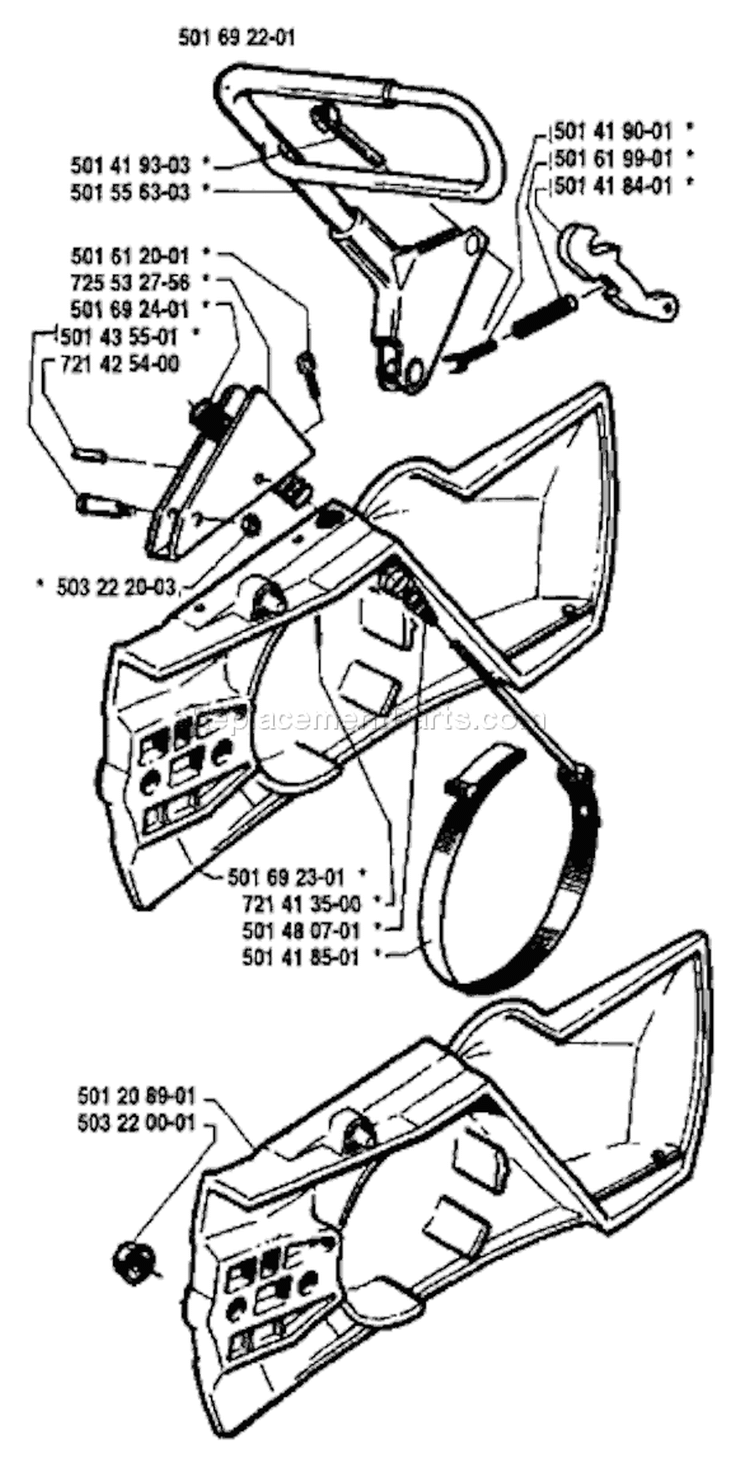 Page D Diagram and Parts List for 65 1981-10 Husqvarna Chainsaw