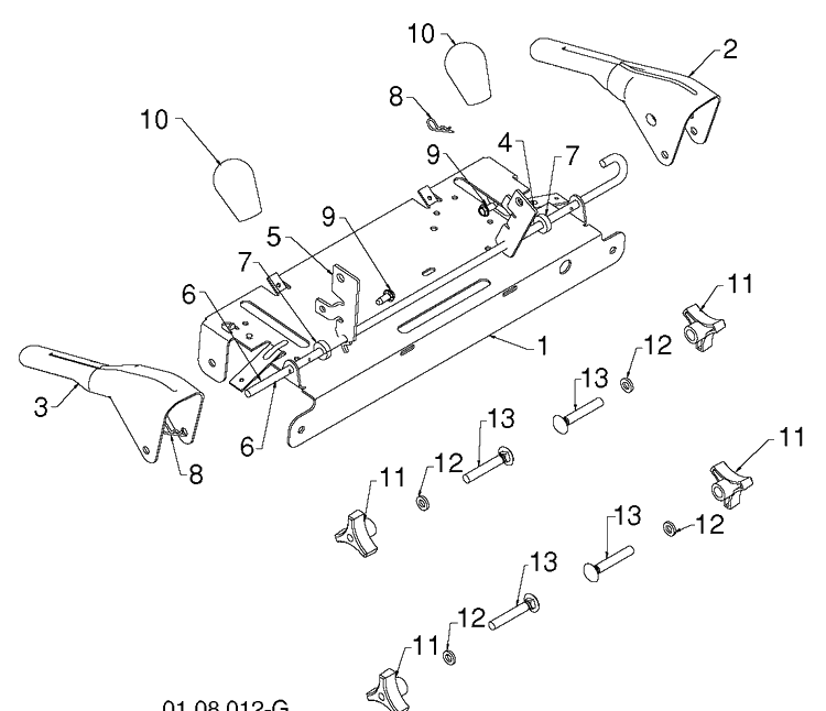 Handle And Controls 6 Diagram and Parts List for 1830HV (96193007304)(2012-06) Husqvarna Snow Blower