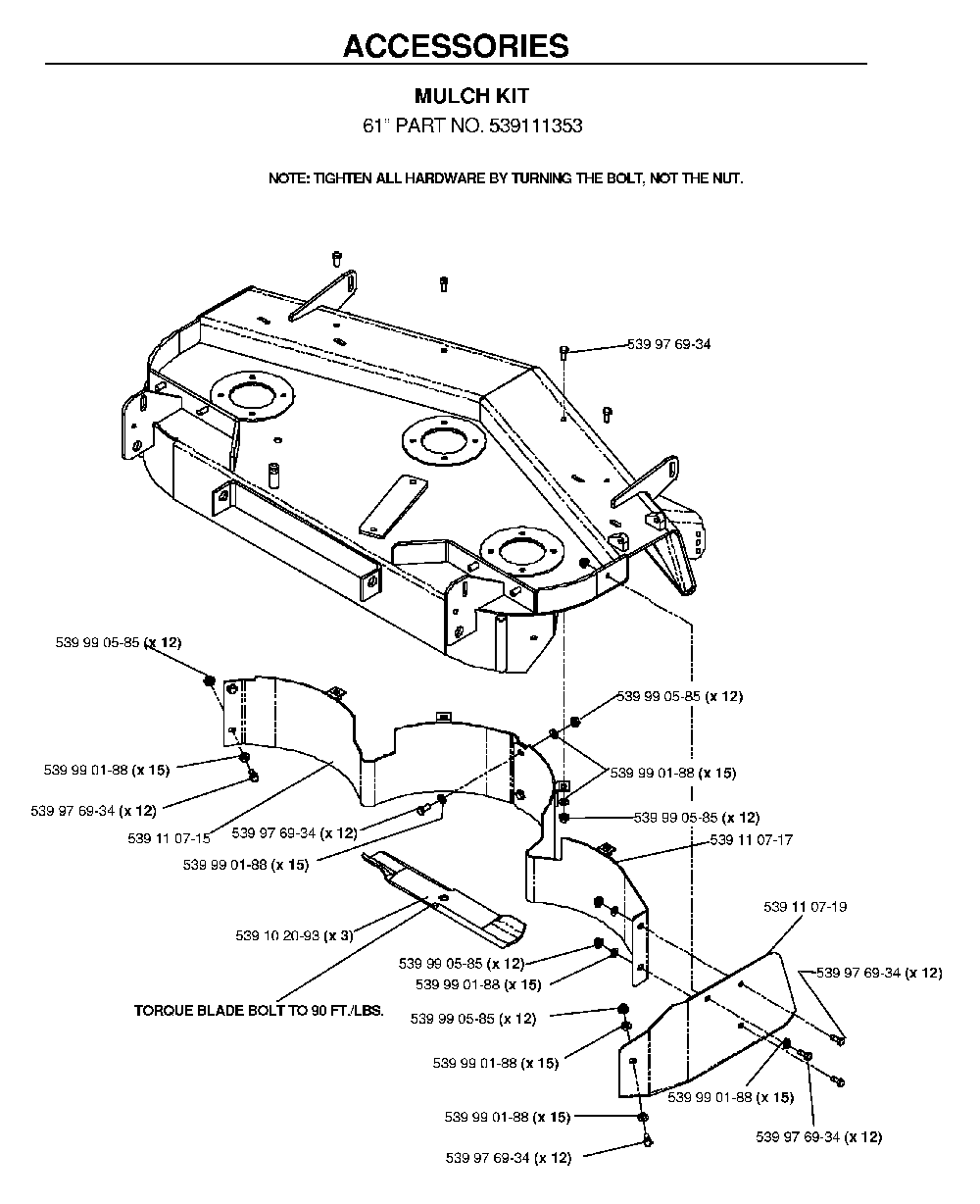 Accessories Diagram and Parts List for BZ34C (968999316)(2006-04) Husqvarna Lawn Tractor