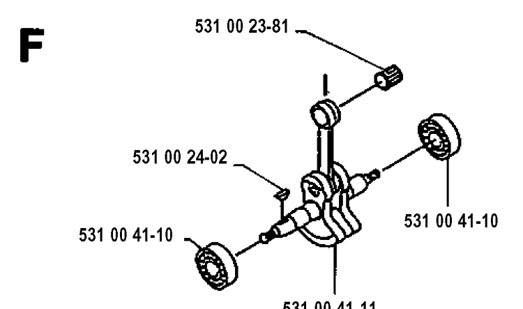 Crankshaft Diagram and Parts List for 120R  Husqvarna Brush Cutter