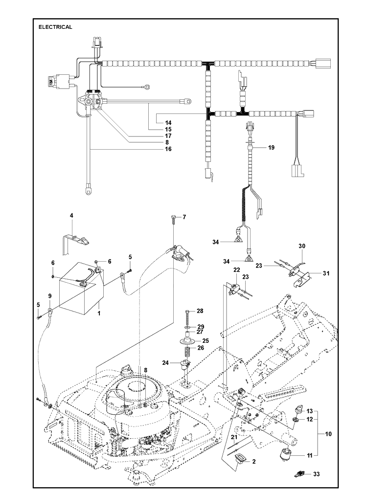Electrical Diagram and Parts List for R216T AWD Husqvarna Lawn Mower