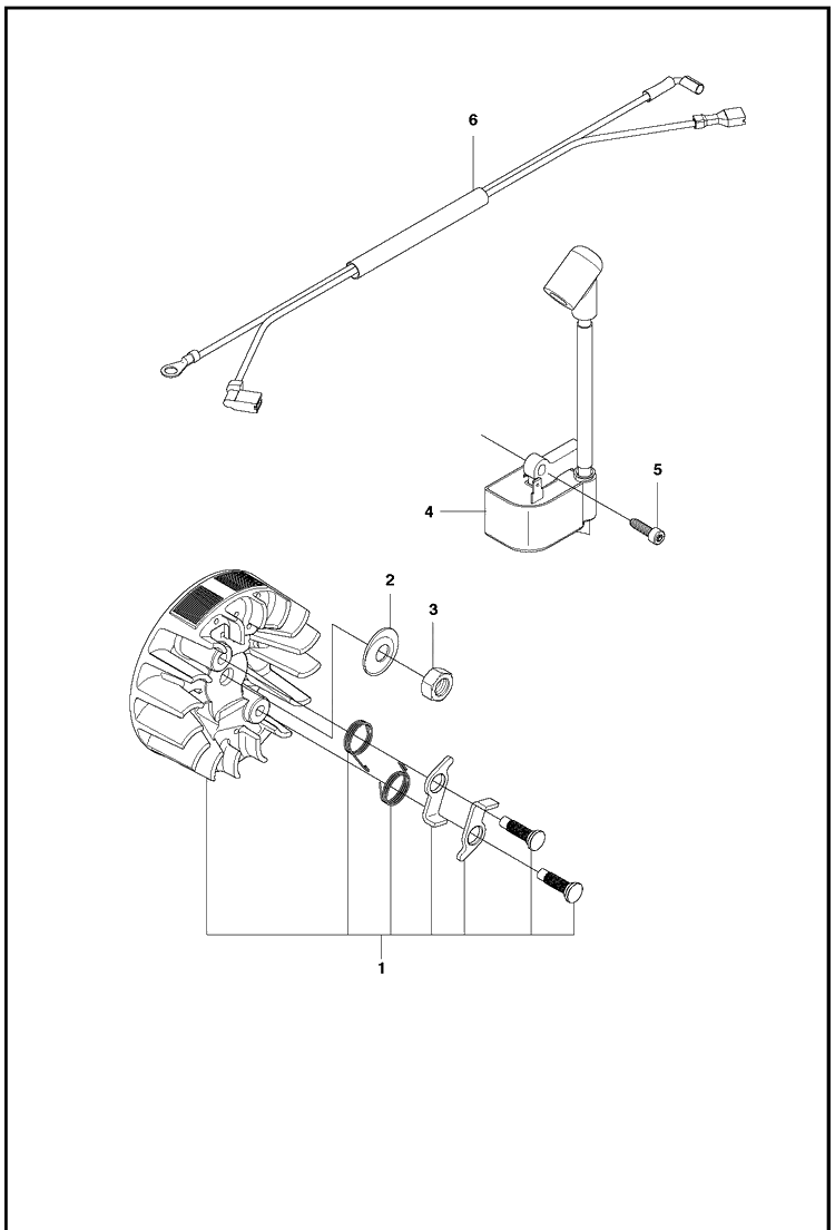 Ignition System Diagram and Parts List for 120MARKII (967861901)(20181800001-Current) Husqvarna Chainsaw