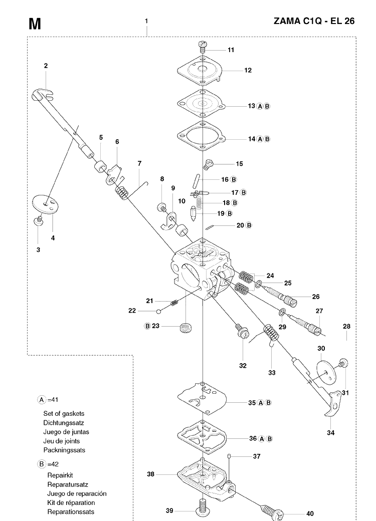 Carburetor Details Diagram and Parts List for 323HD60 20090400001-Current Husqvarna Hedge Trimmer