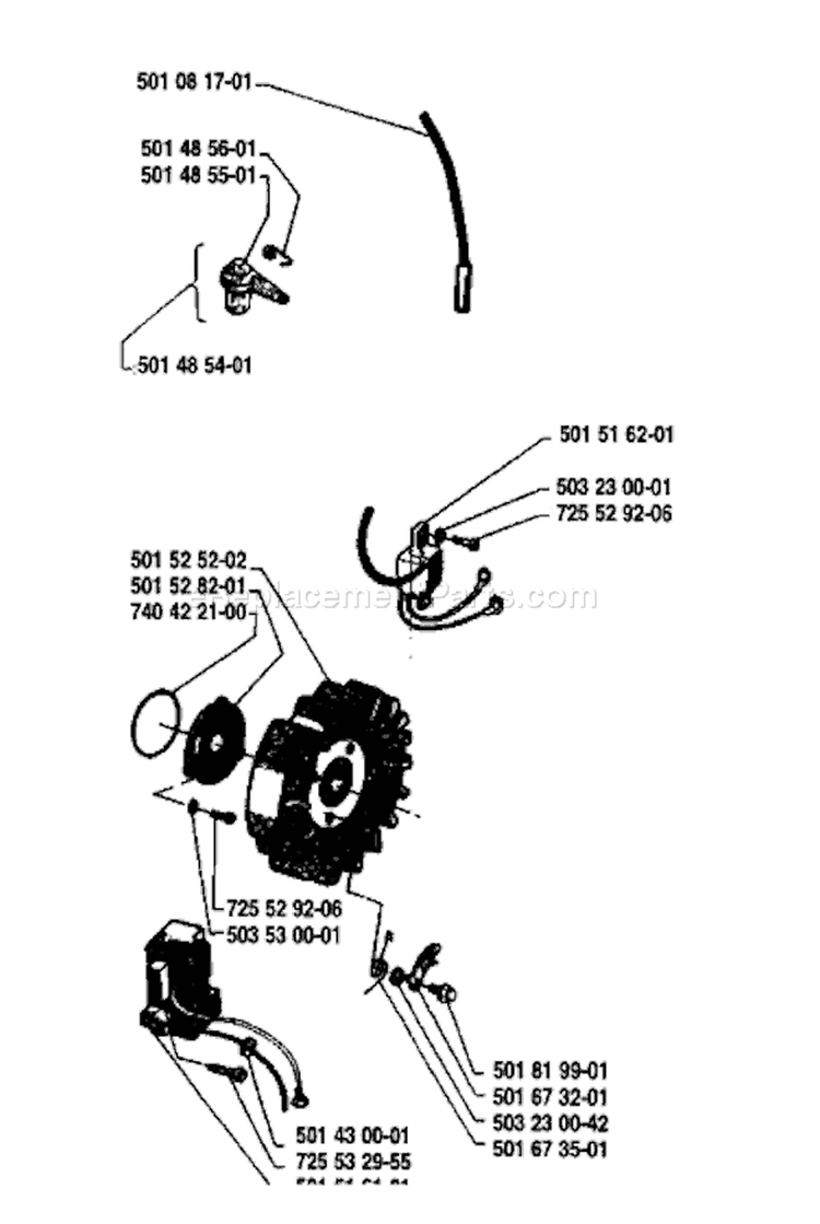 Page F Diagram and Parts List for 66 1987-06 Husqvarna Chainsaw