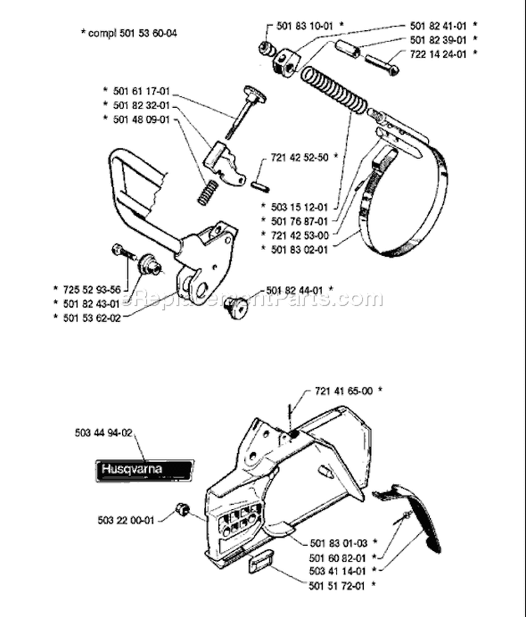 Page C Diagram and Parts List for 66 1988-08 Husqvarna Chainsaw