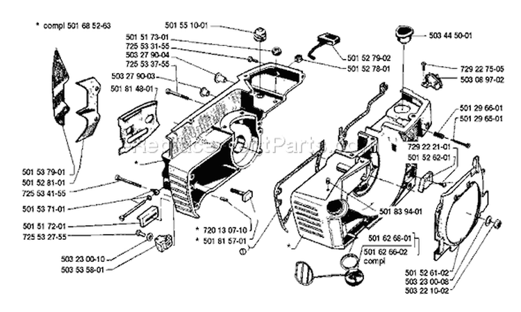 Page D Diagram and Parts List for 66 1988-08 Husqvarna Chainsaw