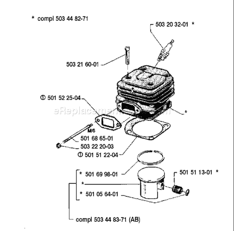 Page I Diagram and Parts List for 66 1988-08 Husqvarna Chainsaw