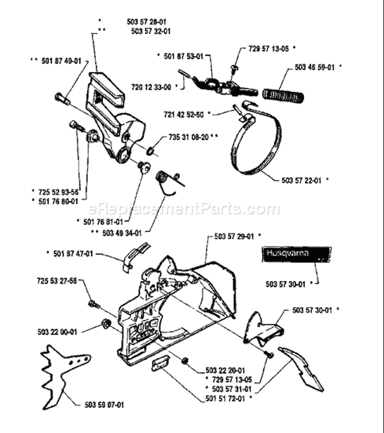 Page C Diagram and Parts List for 66 1989-02 Husqvarna Chainsaw