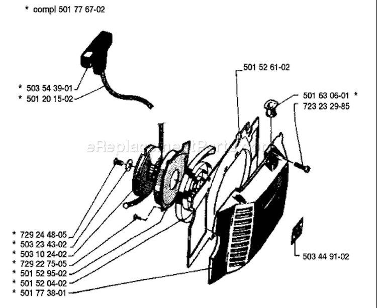 Page I Diagram and Parts List for 66 1991-03 Husqvarna Chainsaw