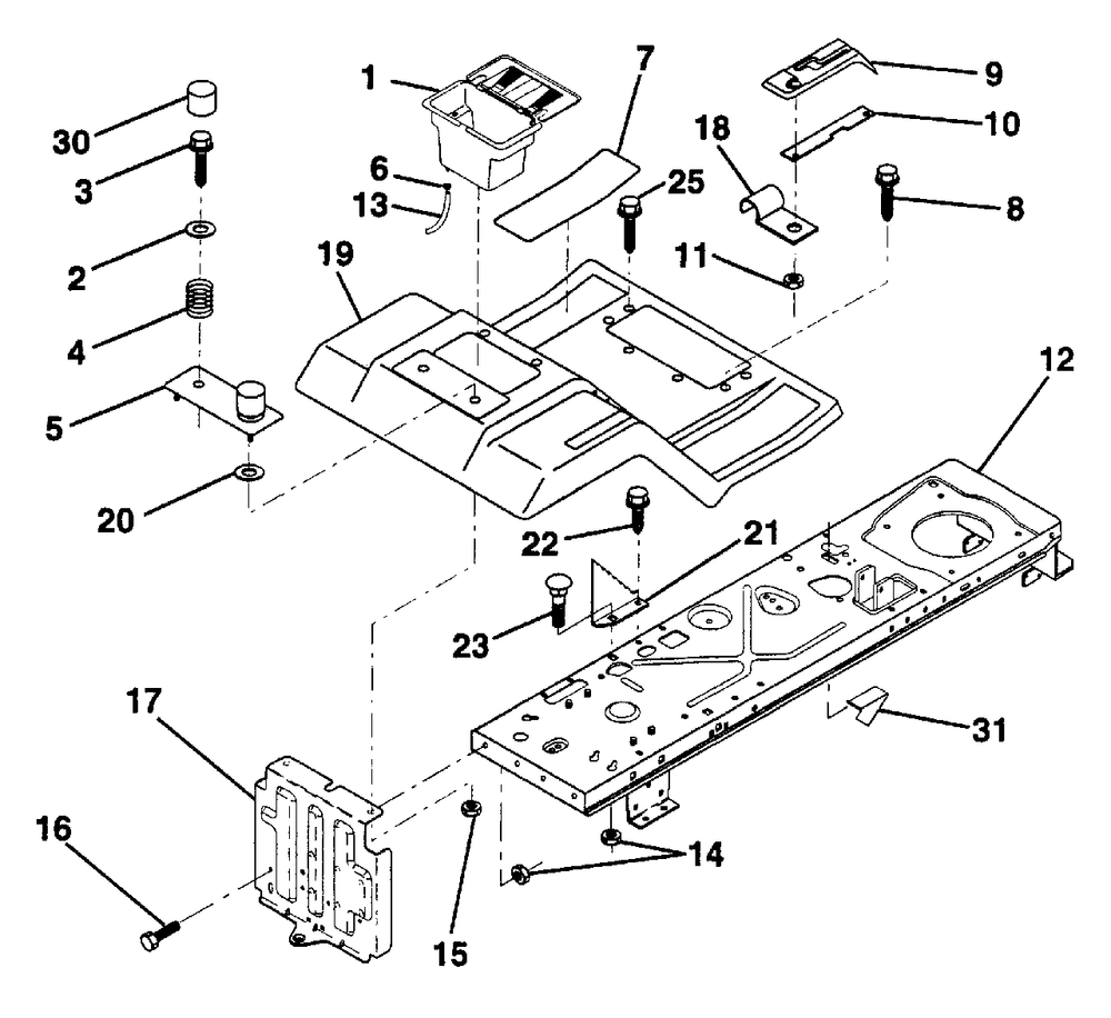 Fender/Chassis Diagram and Parts List for LR12 (954000762-A)(1994-01) Husqvarna Lawn Tractor