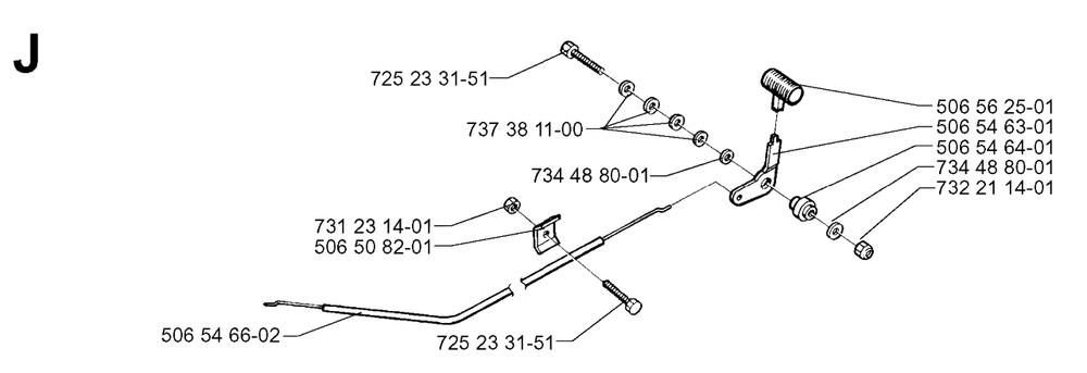Controls Diagram and Parts List for R850HST 1998-03 Husqvarna Lawn Tractor