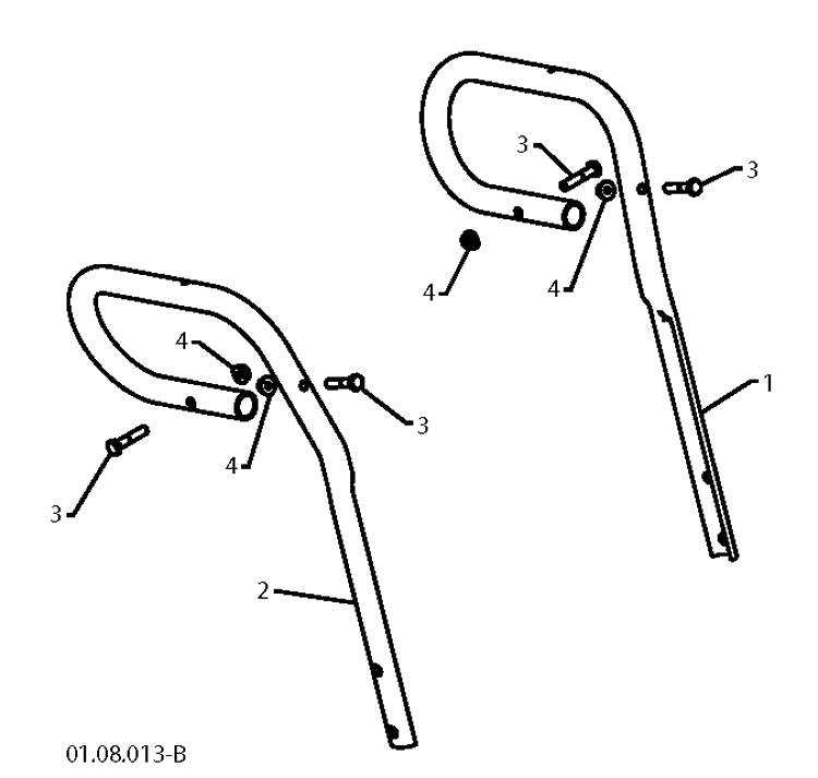 Handle 3 Diagram and Parts List for 12527HV 2010-07 Husqvarna Snow Blower