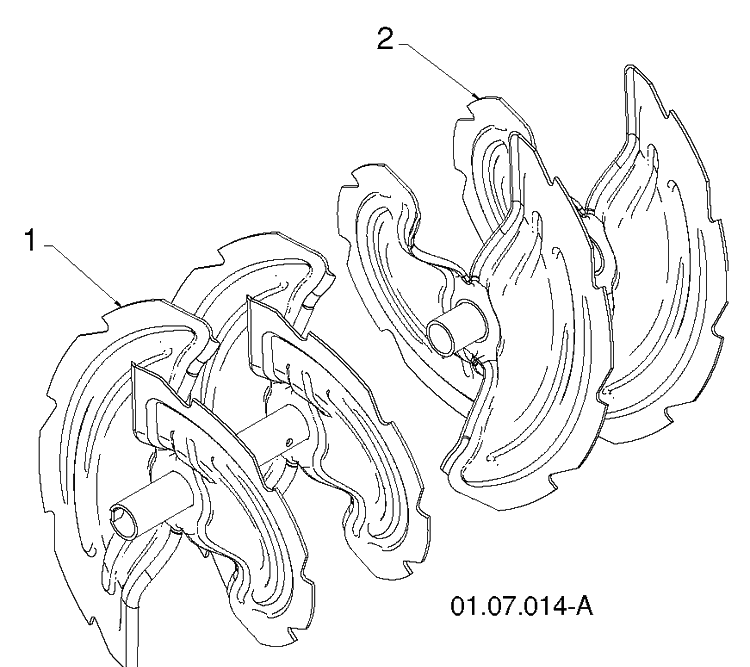 Auger Housing Impeller 5 Diagram and Parts List for 11524E (96193007400)(2011-06) Husqvarna Snow Blower