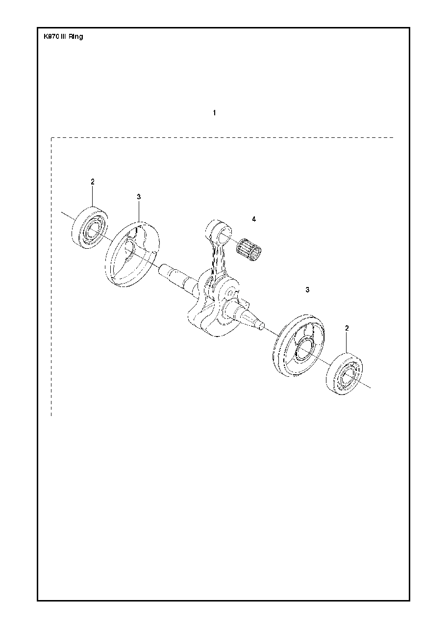 Crankshaft Diagram and Parts List for K970IIIRING 2017-03 Husqvarna Circular Saw