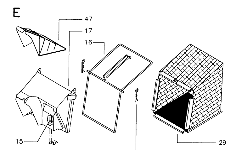 Bagger Diagram and Parts List for JET46R  Husqvarna Lawn Mower