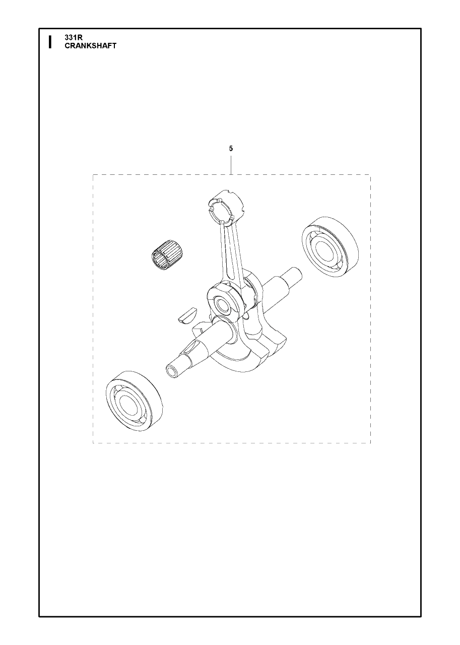 Crankshaft Diagram and Parts List for 331R 20191400001 & Above Husqvarna Brush Cutter
