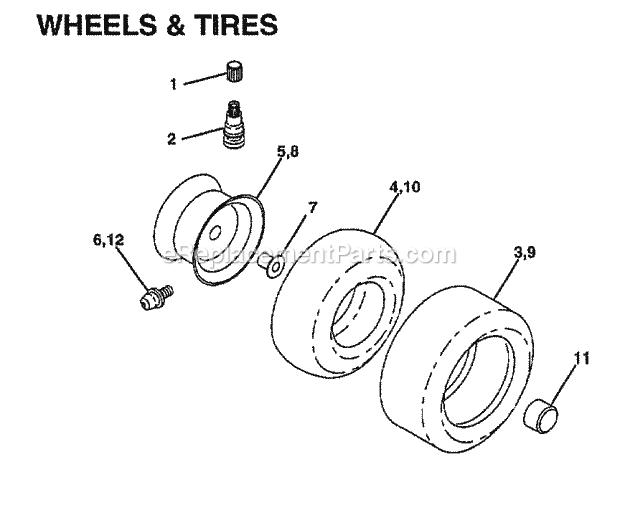 Transaxle Pump Diagram and Parts List for Y19H44A 1995 Husqvarna Lawn Tractor