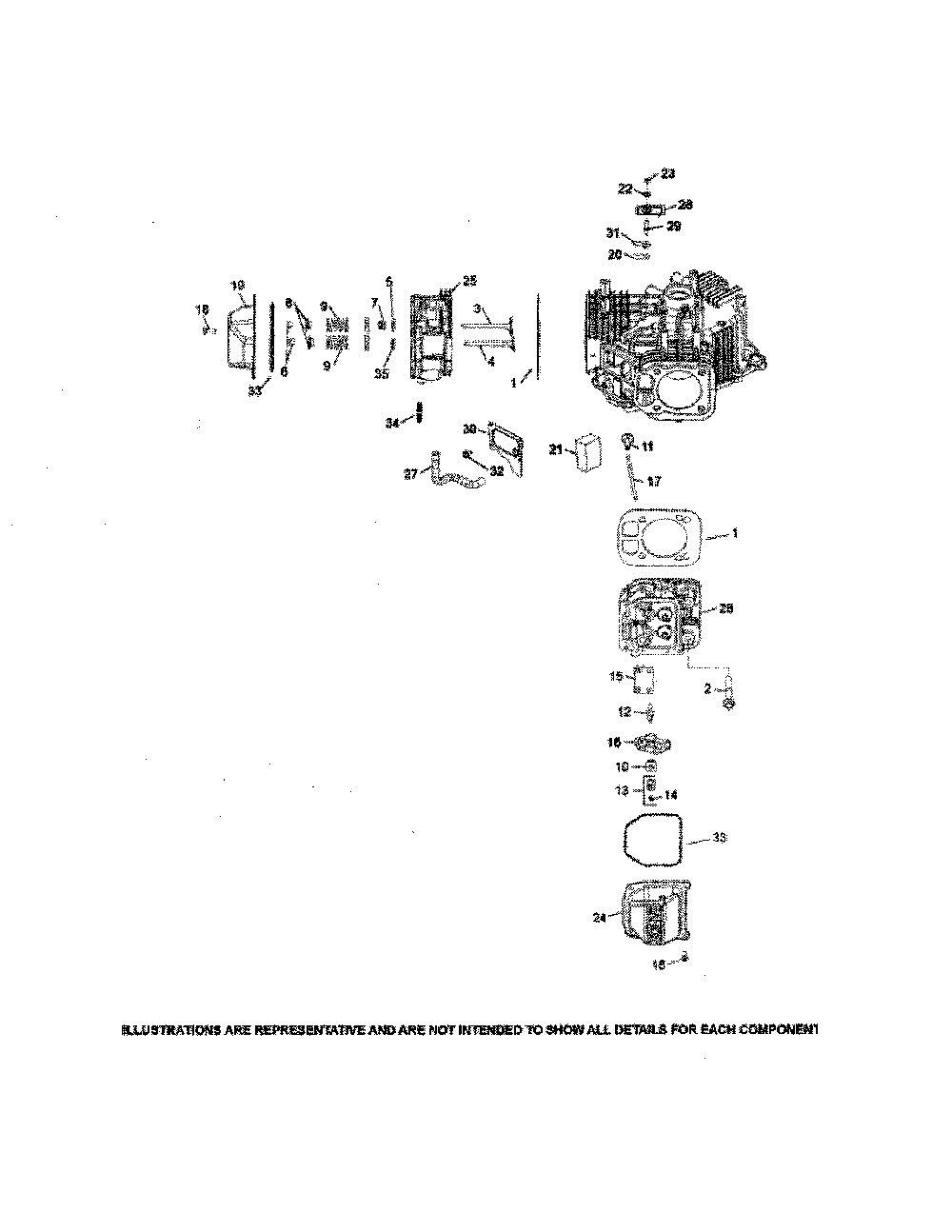Cylinder head/breather Diagram and Parts List for 96043027600  Husqvarna Lawn Tractor