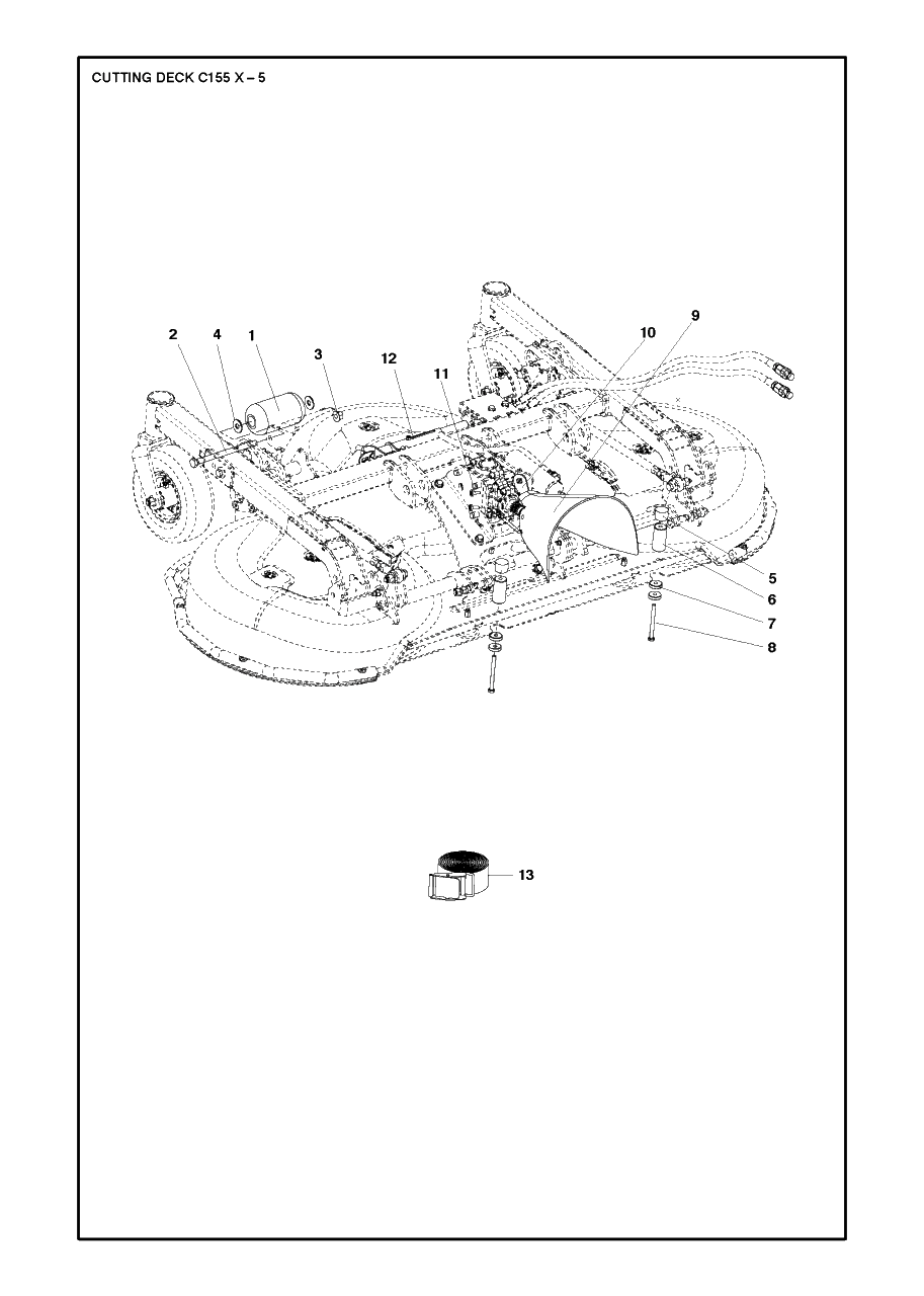 61-Inch/155cm Cutting Deck Diagram and Parts List for C155X (967294101)(2019-09) Husqvarna Lawn Tractor Accessories