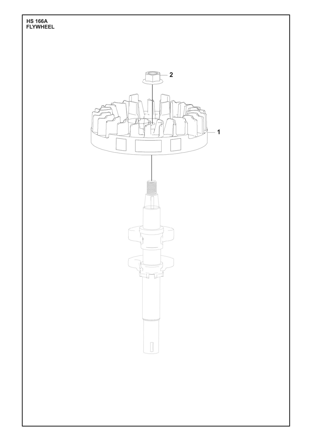 Flywheel Diagram and Parts List for HS166A  Husqvarna Engine