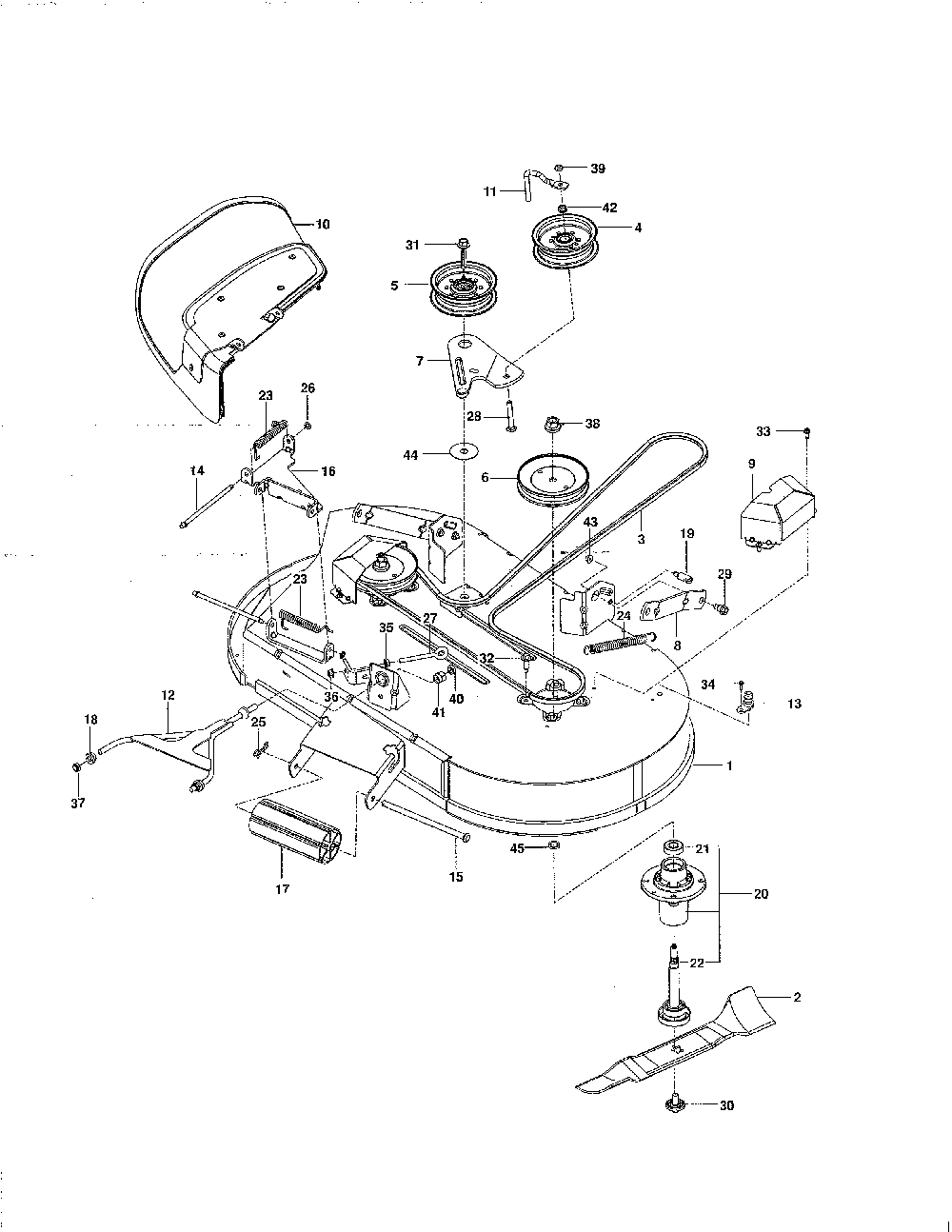 Mower deck / cutting deck Diagram and Parts List for 967324401-00  Husqvarna Lawn Mower