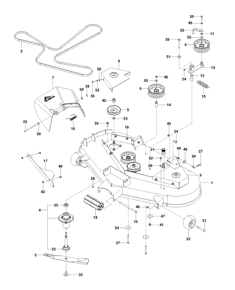 Mower Deck / Cutting Deck Diagram and Parts List for EZ4824CA (966659501)(2012-08) Husqvarna Lawn Mower