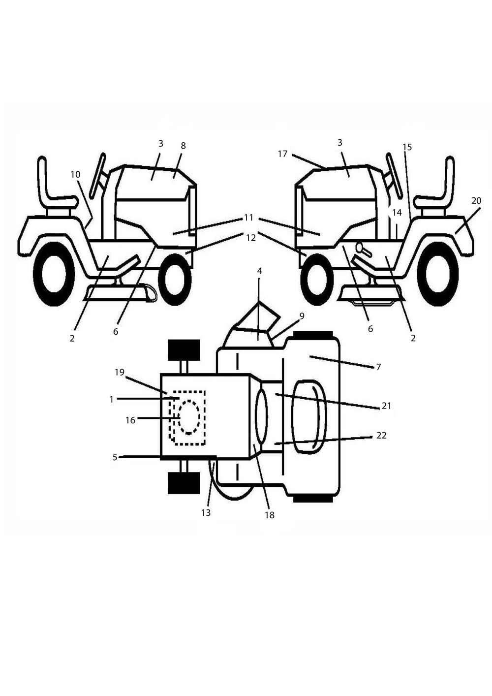 Decals Diagram and Parts List for TS142 2020 Husqvarna Lawn Tractor
