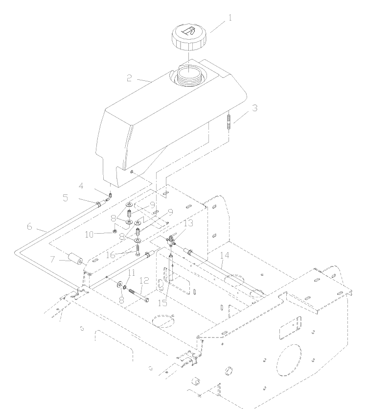 Fuel Assembly Diagram and Parts List for ZTH6125KAA (968999166)(2002-10) Husqvarna Lawn Mower