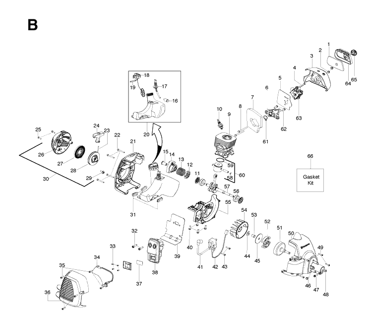 Product Complete Diagram and Parts List for 125R 20064000001-Current Husqvarna Brush Cutter
