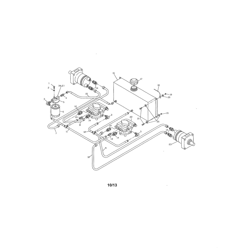 Hydraulic Diagram and Parts List for ZTHQL4221A 968999172 Husqvarna Lawn Tractor