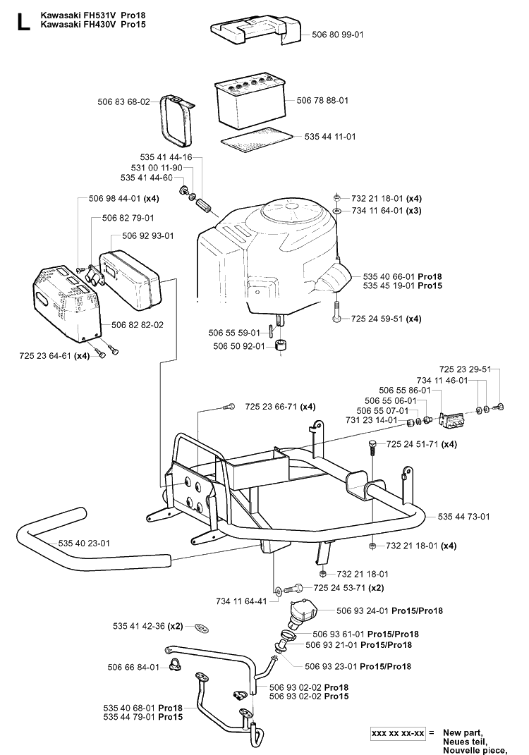 Engine Diagram and Parts List for PR18 (953521901)(2004-01) Husqvarna Lawn Mower