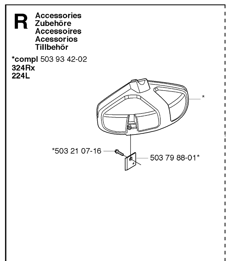 Guards 2 Diagram and Parts List for 324RX  Husqvarna Brush Cutter